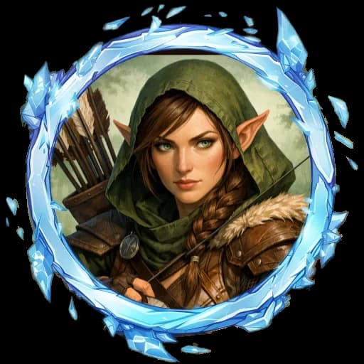 冰晶边框的精灵游侠 token 成品示例