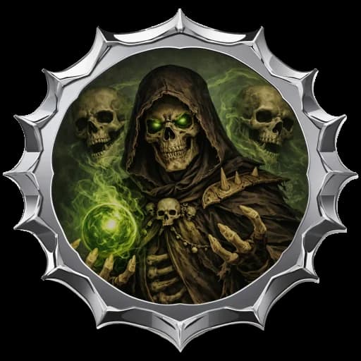 银色尖刺边框的亡灵法师 token 成品示例